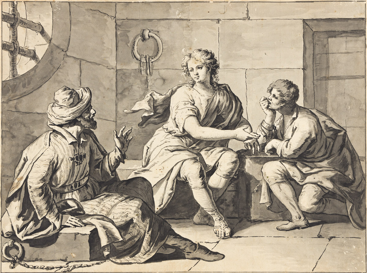 DOMENICO MAGGIOTTO (Venice 1713-1794 Venice) Joseph Explaining the Dreams of his Fellow Prisoners.